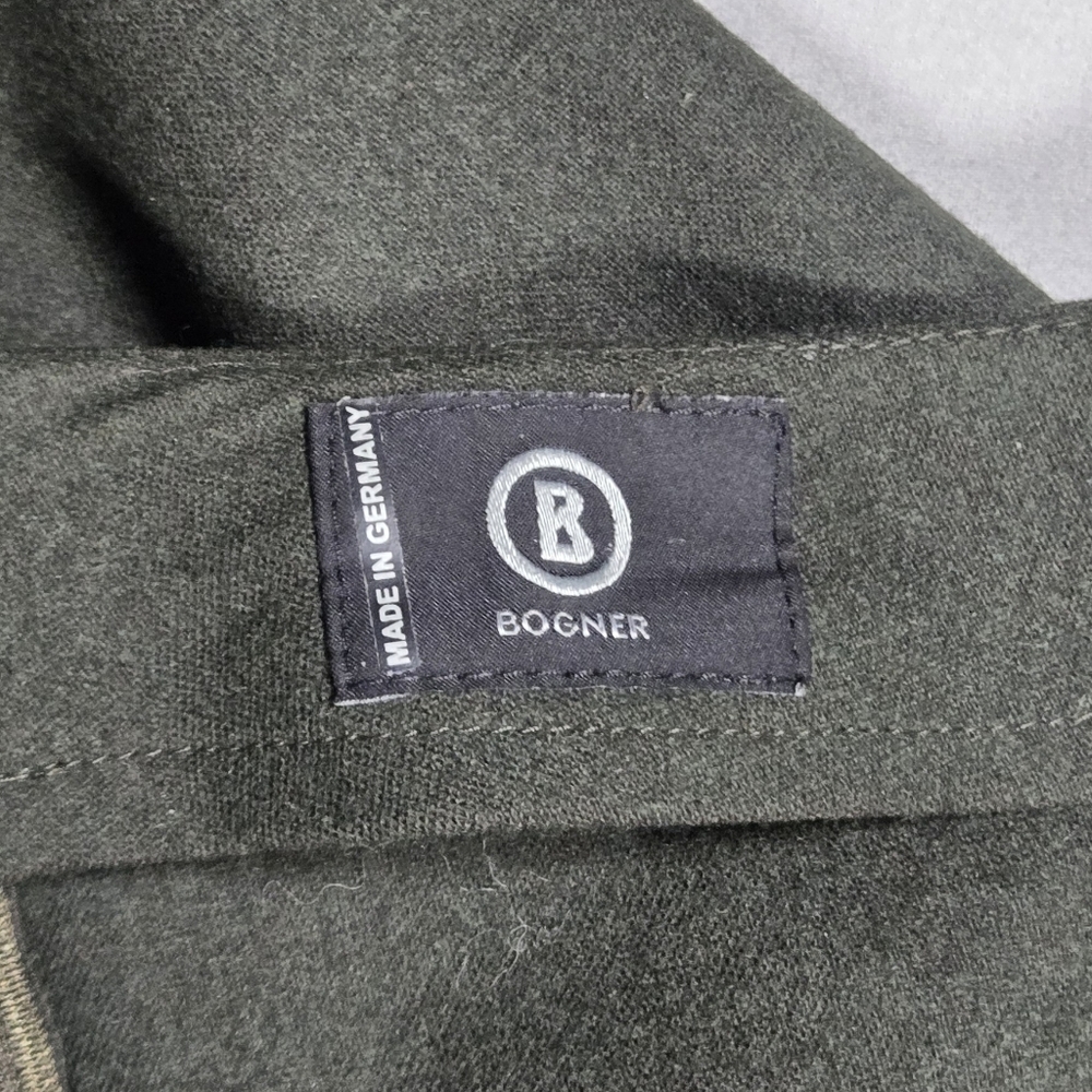VTG Bogner Sz 10 Long Wool Cashmere Trousers Grey Straight Leg Y2K - Picture 9 of 12